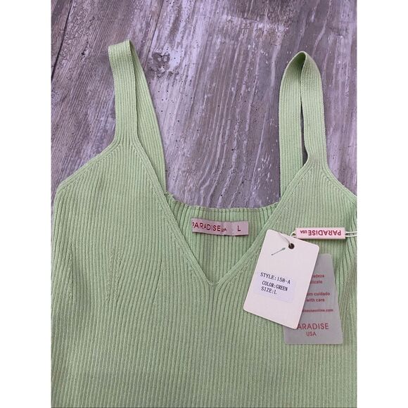 Paradise USA Mint Green Mini Dress Bodycon Women’s Sz Large - Picture 3 of 4